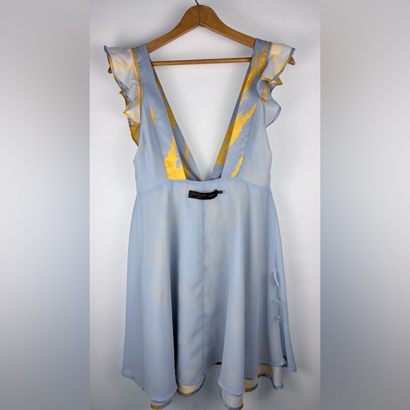 House of Harlow 1960 Blue and Yellow Brushstroke Mini Dress, Size S - Picture 7 of 12
